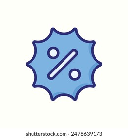 icono de oferta, icono azul aislado