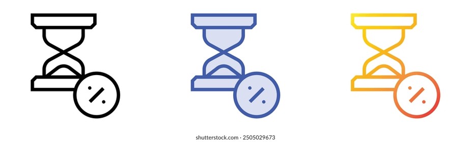 offer icon. Linear, Blue Fill and Gradient Style Design Isolated On White Background