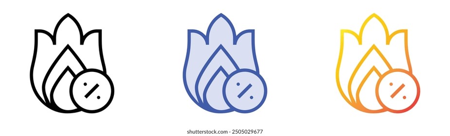 offer icon. Linear, Blue Fill and Gradient Style Design Isolated On White Background