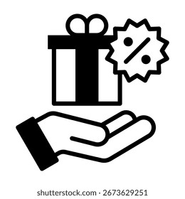 Offer Icon Mixed Style Vector Illustration