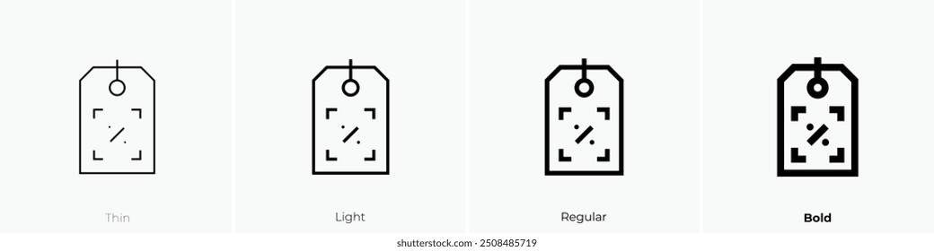 offer icon. Thin, Light Regular And Bold style design isolated on white background