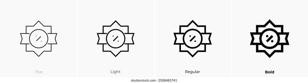 offer icon. Thin, Light Regular And Bold style design isolated on white background