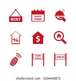 offer icon. offer vector icons set search house, house rent, sale sign and sold house