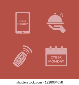 offer icon. offer vector icons set car key signal, cyber monday calendar, cyber monday mobile and tray hand