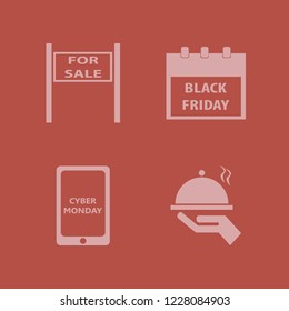 offer icon. offer vector icons set cyber monday mobile, sale sign, tray hand and black friday calendar