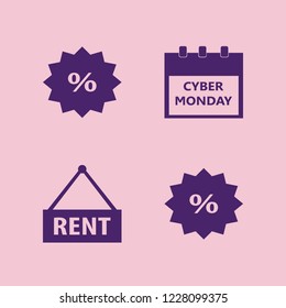 offer icon. offer vector icons set cyber monday calendar, discount tag and house rent