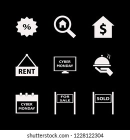 offer icon. offer vector icons set cyber monday calendar, search house, discount tag and house rent