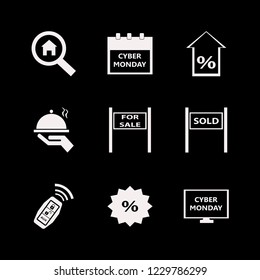 offer icon. offer vector icons set cyber monday calendar, sale sign, sold house and cyber monday computer