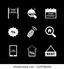 offer icon. offer vector icons set house rent, car key signal, percent up and cyber monday mobile