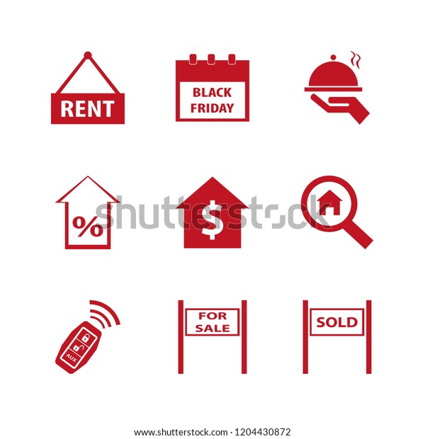 offer icon. offer vector icons set search\
house, house rent, sale sign and sold\
house