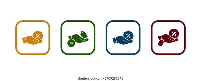 Ilustración vectorial del icono de la oferta. Icono del descuento en diverso diseño del color.