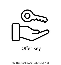 Offer Key Vector  outline Icon Design illustration. Cyber security  Symbol on White background EPS 10 File