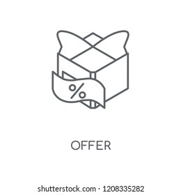 Offer linear icon. Offer concept stroke symbol design. Thin graphic elements vector illustration, outline pattern on a white background, eps 10.