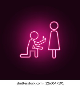 An offer of marriage icon. Elements of Valentine in neon style icons. Simple icon for websites, web design, mobile app, info graphics