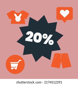 offer online shopping tag and clothes