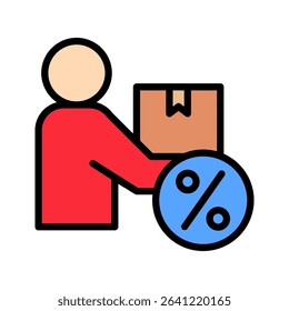 Offer outline color, mini illustration icon. use for modern concept, print, UI, UX kit, web and app development. Vector related to product offering, marketing, business.  