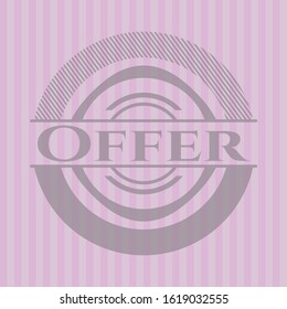 Offer pink emblem. Vector Illustration. Detailed.