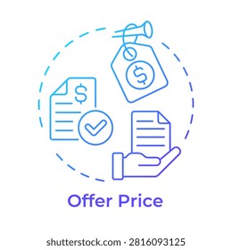 Offer price blue gradient