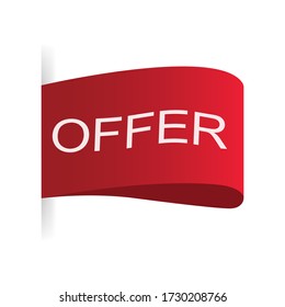 offer red label, isolated on white background. Vector EPS 10