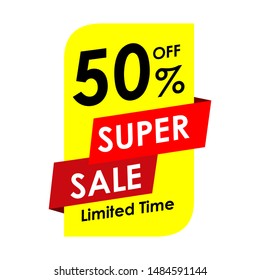 Offer Sale. Super Sale yellow design. flash sale. discount. 