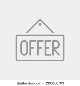 Offer signpost hanging icon