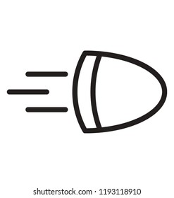 To offer speed conceptual icon, here is graphic of bullet  