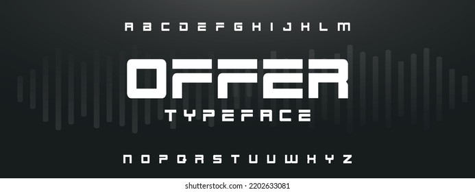 OFFER Sports minimal tech font letter set. Luxury vector typeface for company. Modern gaming fonts logo design.