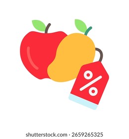 Angebot Tag flache Farbe, Mini-Illustration Symbol. Nutzung für modernes Konzept, Print, UI, UX-Kit, Web- und App-Entwicklung. Vektor in Bezug auf Handel, Einzelhandel, Marketing und Shopping.