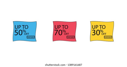 Offer tag set. Vector discount stickers. Collection stickers, price tags. Sale, free, new