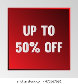 Offer tag. Square button and text design. Vector illustration