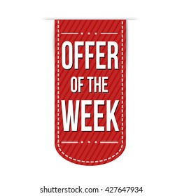 Offer of the week banner design over a white background, vector illustration