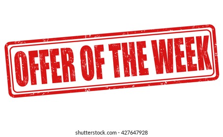 Offer of the week grunge rubber stamp on white, vector illustration