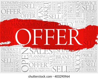 Offer word cloud, business concept background