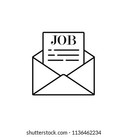 offer to work in envelope. Element of job interview icon for mobile concept and web apps. Thin line offer to work in envelope can be used for web and mobile