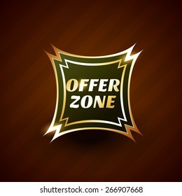 ofrecer zona premium de diseño de etiqueta dorada vector