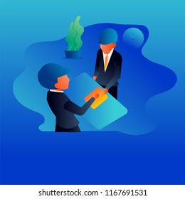 Offer,businessman offer proposal, business illustration