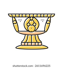 offering bowl buddhism color icon vector. offering bowl buddhism sign. isolated symbol illustration