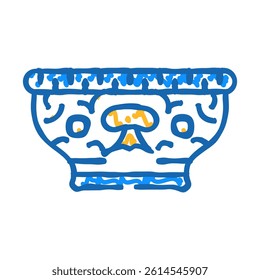offering bowl buddhism doodle icon sketch vector. offering bowl buddhism sign. isolated symbol illustration