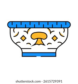 offering bowl buddhism line icon vector. offering bowl buddhism sign. isolated symbol illustration