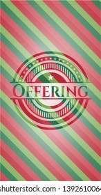 Offering christmas style badge. Vector Illustration. Detailed.