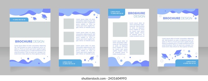 Offering degree apprenticeships blank brochure layout design. Vertical poster template set with empty copy space for text. Premade corporate reports collection. Editable flyer paper pages