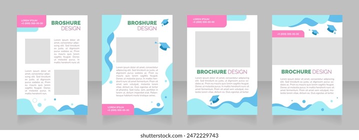 Ofreciendo becas extranjeras diseño de diseño de folleto en blanco. Conjunto de Plantillas de póster de Vertical con espacio de copia vacío para texto. Colección de informes corporativos prefabricados. Páginas de papel de folleto editables