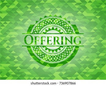 Offering green mosaic emblem