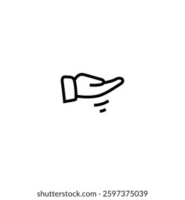Offering Hand Hand-Drawn Icon | Giving , Helping Gesture | Minimalist Line Art