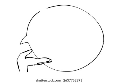 offering hand with simple speech balloon illustration