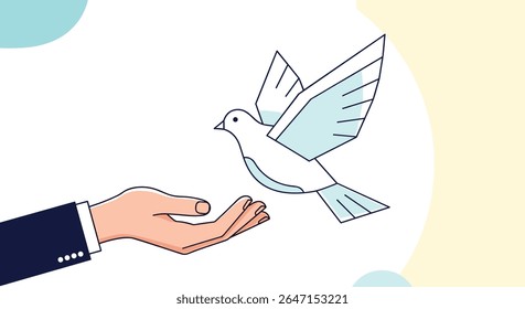 Offering Hope A White Dove In Hand