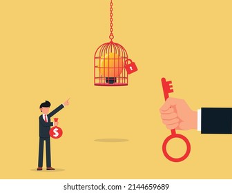 Ofrecer dinero para comprar ideas. Concepto de intercambio de ideas por dinero.
