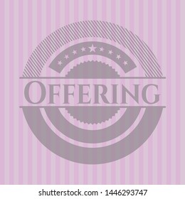 Offering pink emblem. Vector Illustration. Detailed.