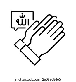 Offering A Prayer vector outline icon. EPS 10 file