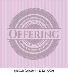 Offering realistic pink emblem